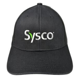 Sysco Snapback Trucker Hat Black One Size Adjustable Embroidered Direct Caps